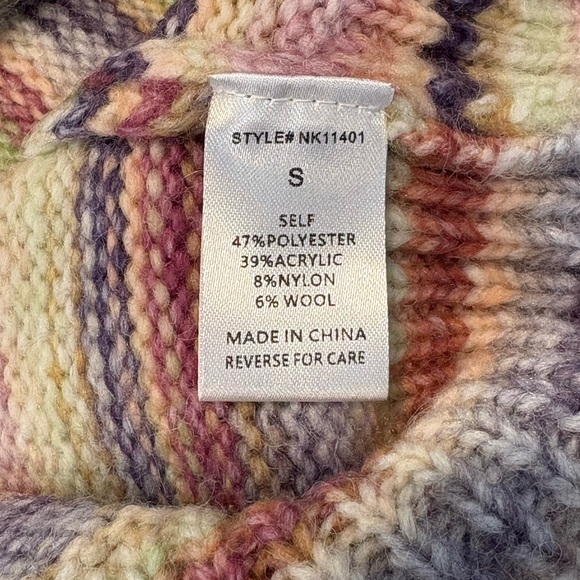 Lumiere Pastel Rainbow Knit Striped Sweater, Oversized Long Sleeved, NWT, Size S - Picture 6 of 8